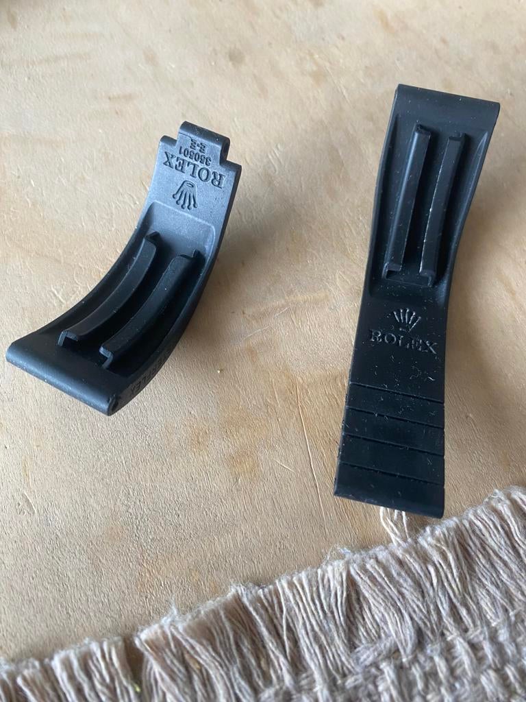 Rolex oysterflex rubberen zwart horloge band, Enlèvement ou Envoi, Comme neuf, Noir