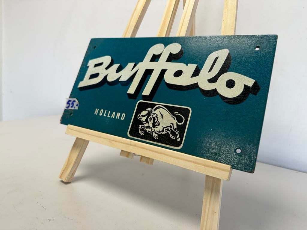 Buffalo banden oud reclamebordje, Verzamelen, Ophalen of Verzenden, Gebruikt, Reclamebord