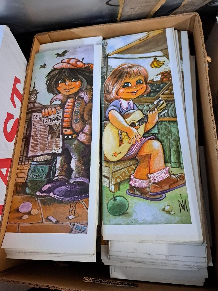 Retro Vintage 60,s big eyes Prenten Affiches Kinderen, Neuf, Enfant, Enlèvement ou Envoi, Gravure