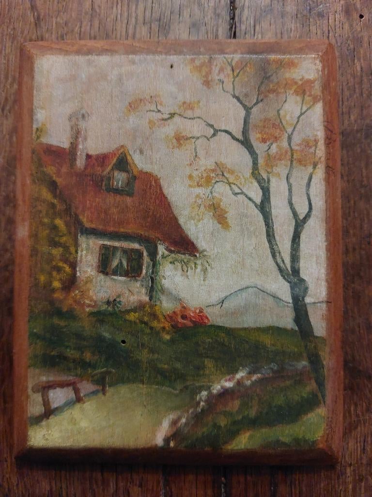 Geschilderd op hout, Antiek en Kunst, Ophalen of Verzenden