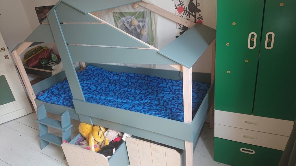 ZGAN Half Hoogslaper Boomhut  met grote lades, Enlèvement, Comme neuf, Lit mi-hauteur mezzanine