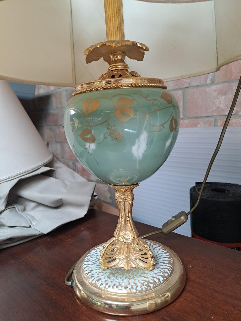 Mangani Porselein Tafel Lamp, Antiek en Kunst, Ophalen
