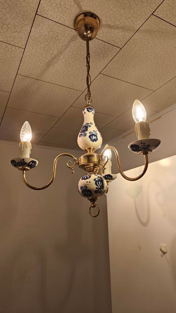 Vintage luster met Delfts blauw, Ophalen
