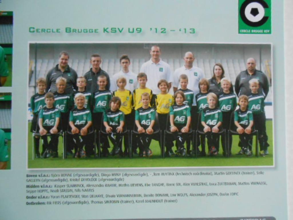 poster foto Cercle Brugge KSV "U9" 2012 - 2013 met namen, Ophalen of Verzenden, Nieuw, Poster, Plaatje of Sticker