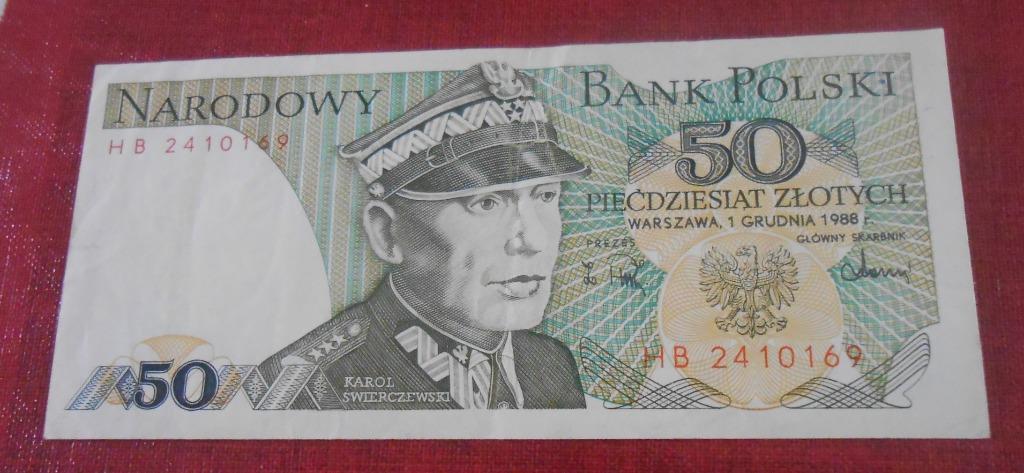 Bankbiljet van 50 złoty Polen - 1988, Postzegels en Munten, Ophalen of Verzenden, Polen, Los biljet