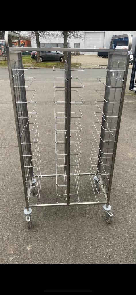 Plateauwagen dubbel  diamond.   Rvs  2x12 niv, Enlèvement