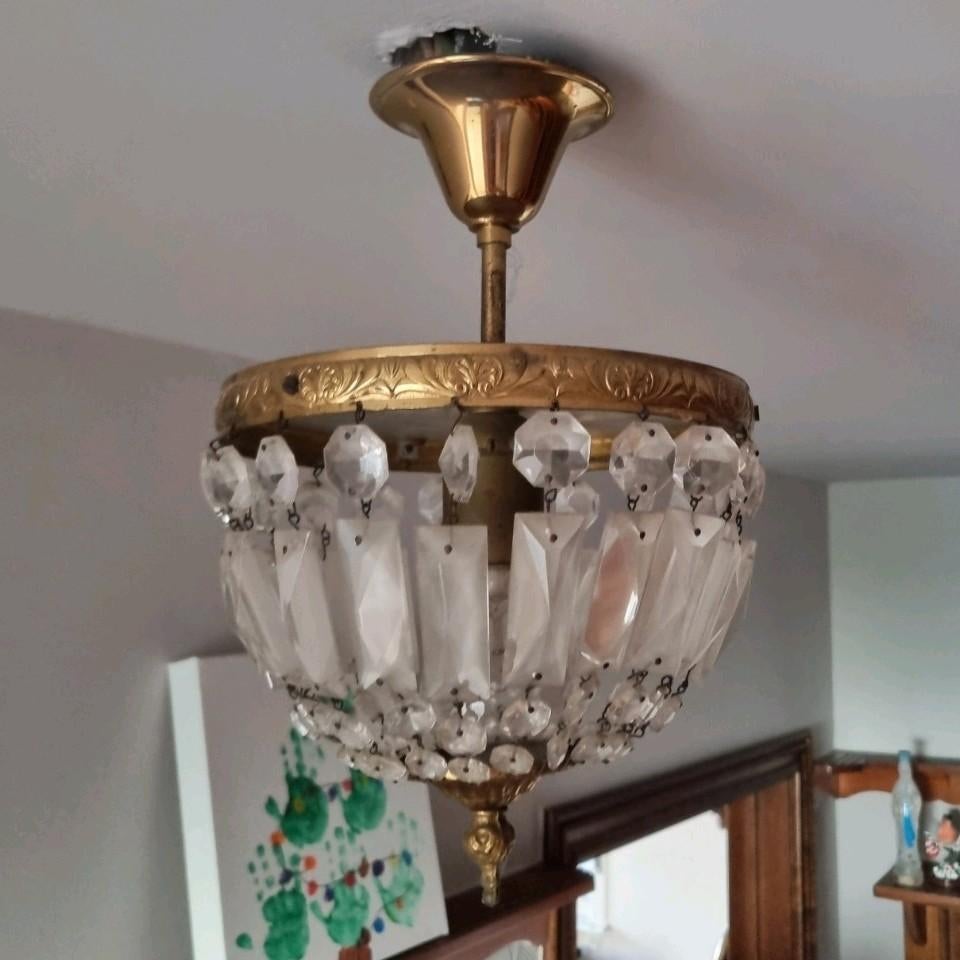 Kleine antieke Franse Luster., Ophalen of Verzenden