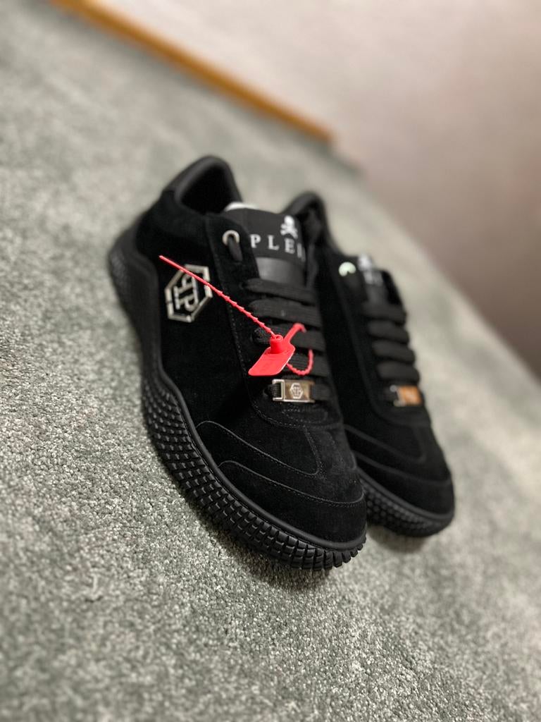 De Philipp Plein Suede Runner Hexagon maat 45 black, Zwart, Nieuw, Ophalen of Verzenden, Sneakers