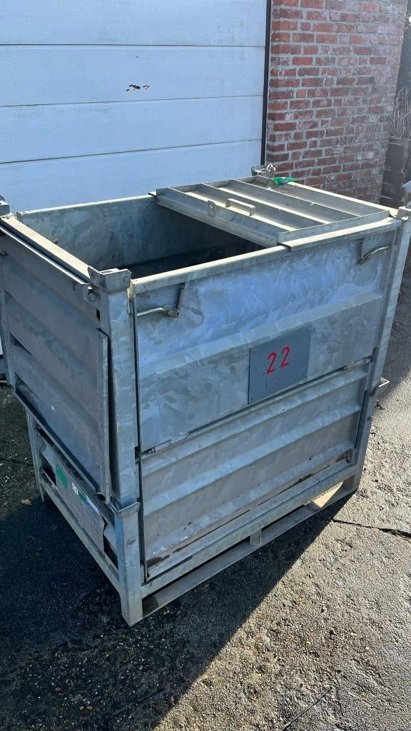Stapelbare metalen transportboxen, kisten stapelbak staal, Repliable, Enlèvement, 100 cm ou plus, Utilisé