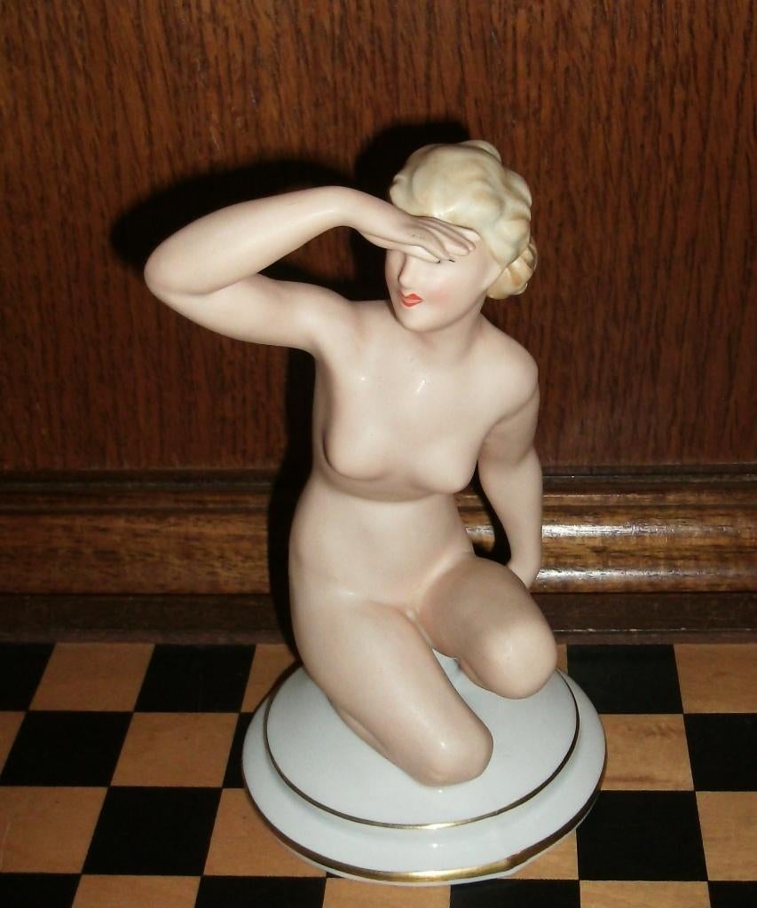 Duits Gerold porseleinen beeldje naakt, Antiek en Kunst, Ophalen