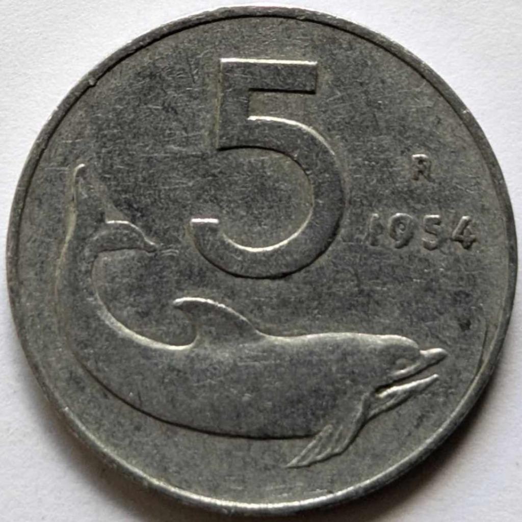 Italië - 5 lire - 1954, Ophalen, Italië, Losse munt