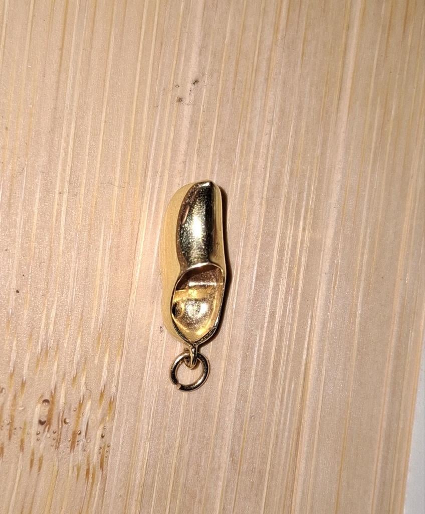 Gouden Klompje - Bedel of Hanger 585 (14k), Overige voorstellingen, Geel, Nieuw, Ophalen of Verzenden