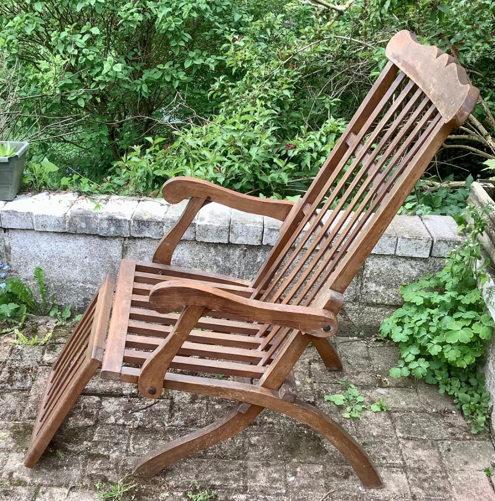 Fauteuil - transat en bois, Enlèvement, Utilisé, Bois, Pliant