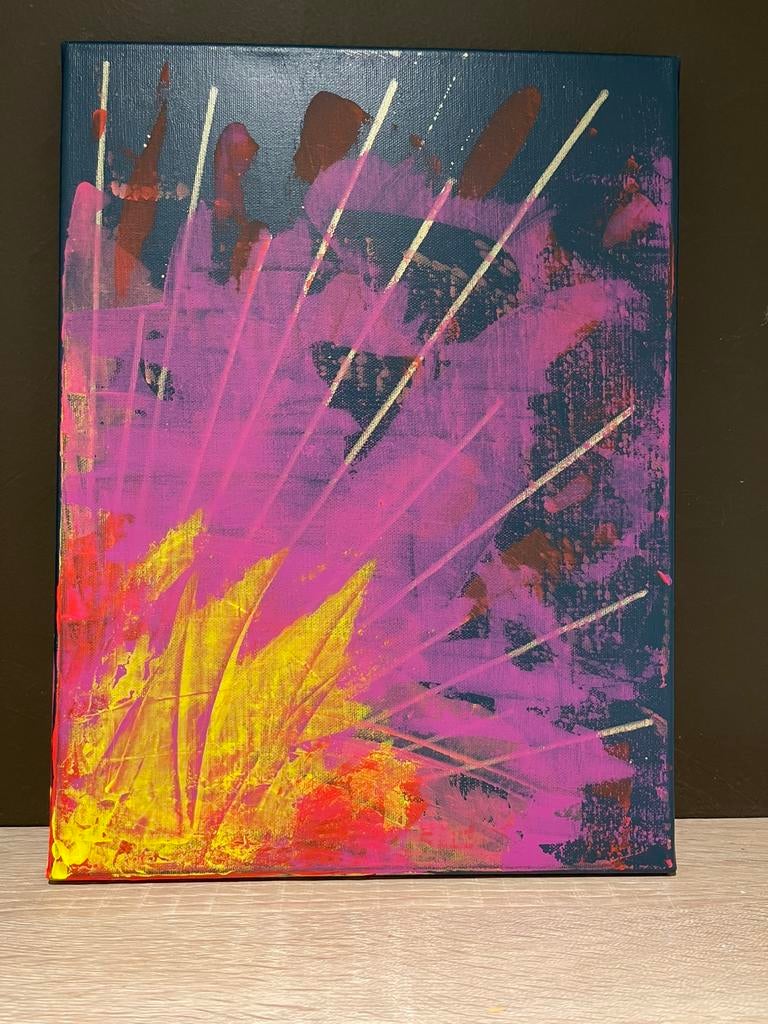 Levendig abstract schilderij Mk Art, Ophalen of Verzenden