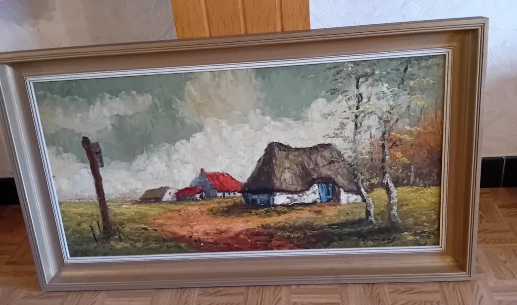 Schilderij te koop van F. Bosmans., Antiek en Kunst, Ophalen