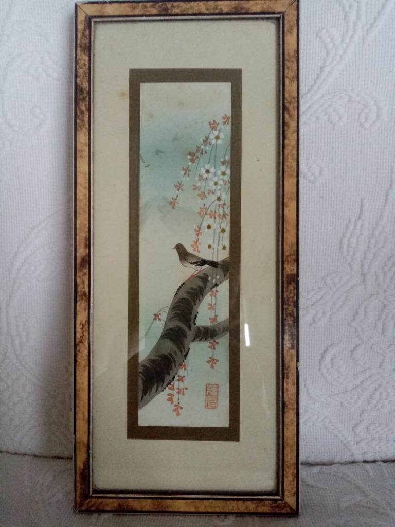 Japanse aquarel op Taisho-papier periode 1920 28/12cm, Antiek en Kunst, Kunst | Schilderijen | Klassiek, Ophalen of Verzenden
