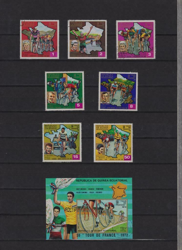 Postzegels Sport Ronde van Frankrijk, Ophalen of Verzenden, Gestempeld, Sport