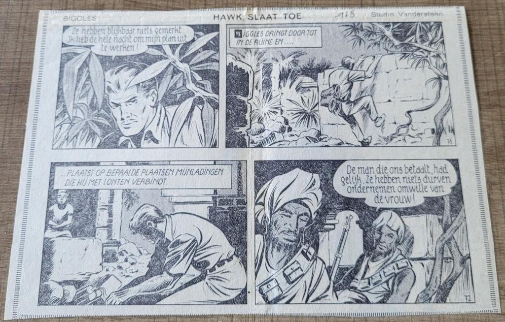 Oud stripknipsel: Biggles - Hawk slaat toe (1968), Collections, Enlèvement ou Envoi, Autres personnages, Utilisé, Image, Affiche ou Autocollant