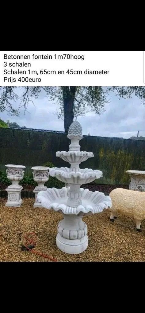 3 schaal fontein zie foto uit beton, Tuin en Terras, Ophalen, Beton, Fontein