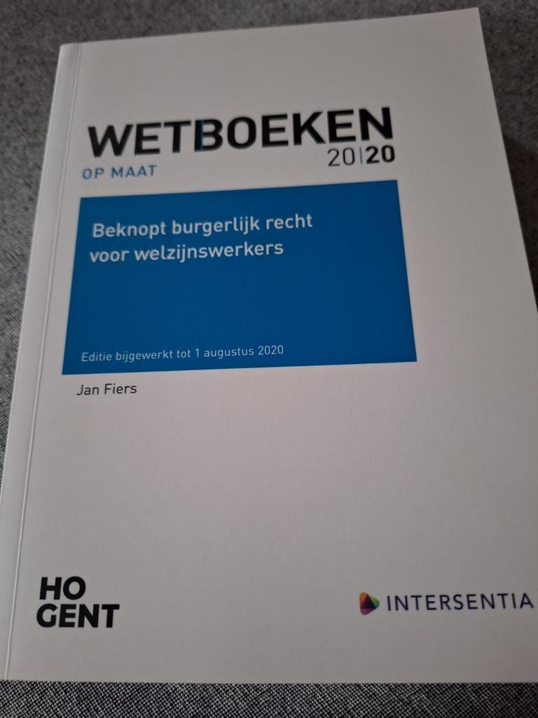 Beknopt burgerlijk recht voor welzijnswerkers, Boeken, Ophalen, Nieuw