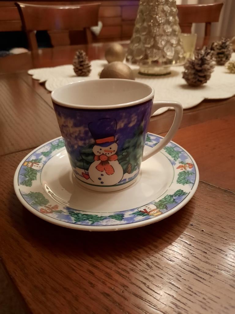SOLDES 😁😁  Service à dessert déco Noël, Verzamelen, Porselein, Kristal en Bestek, Zo goed als nieuw, Ophalen