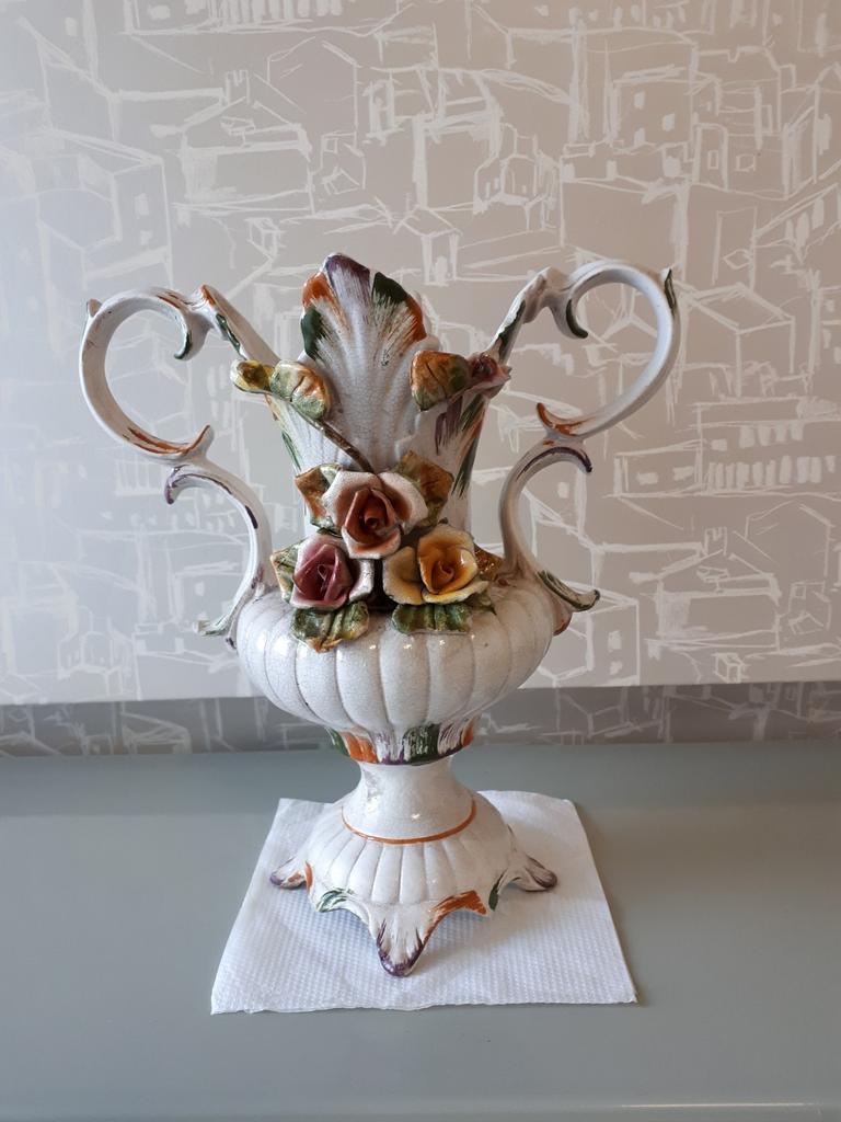 Mooie vaas 27 cm hoog BASSANO, Antiquités & Art, Antiquités | Vases, Enlèvement ou Envoi