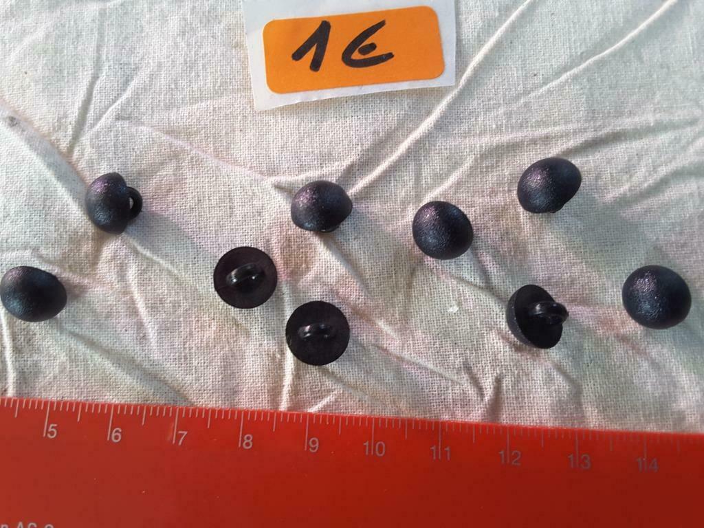 set van 9 knopen 10 mm zwarte halve bol met schacht B109Q, Ophalen of Verzenden, Nieuw, Knoop of Knopen
