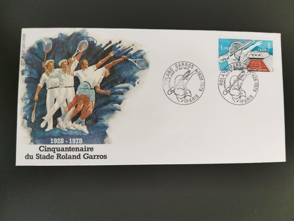 FDC France - sports - tennis - 50 ans stade Roland Garros, Enlèvement ou Envoi, Affranchi, Sport