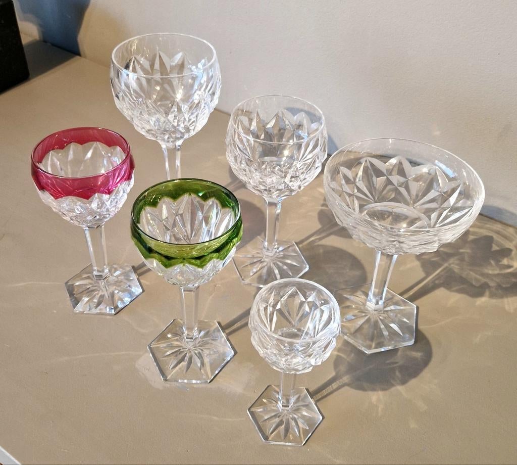 Ensemble de verres en cristal Val Saint Lambert, Antiek en Kunst, Ophalen