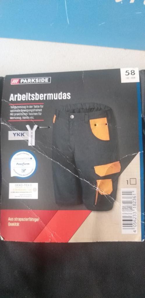 Werkbroek/ korte broek / werkbermuda maat 58, Jardin & Terrasse, Vêtements de travail, Enlèvement, Neuf, Pantalon