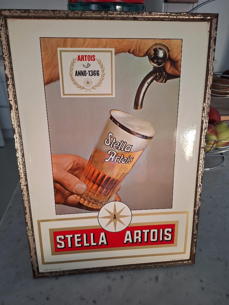 Stella Artois reclamebord glacoide, Verzamelen, Merken en Reclamevoorwerpen, Ophalen, Gebruikt, Reclamebord
