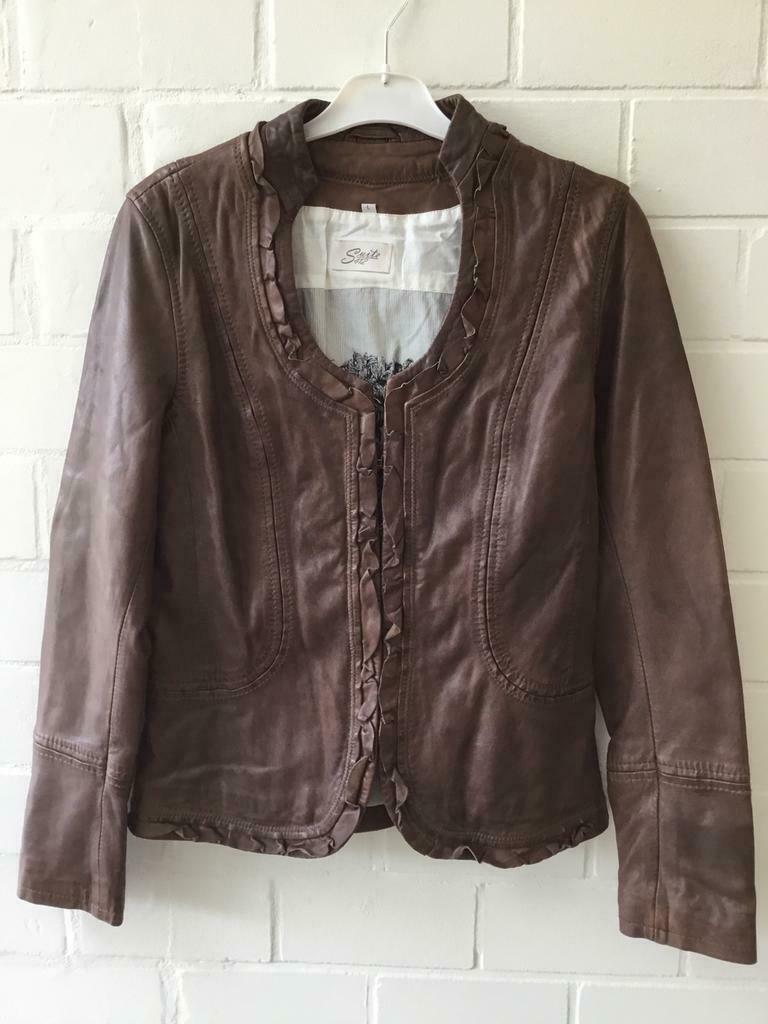 Vintage Lederen jasje OAKWOOD, Maat 38/40 (M), Bruin, Ophalen of Verzenden, Zo goed als nieuw
