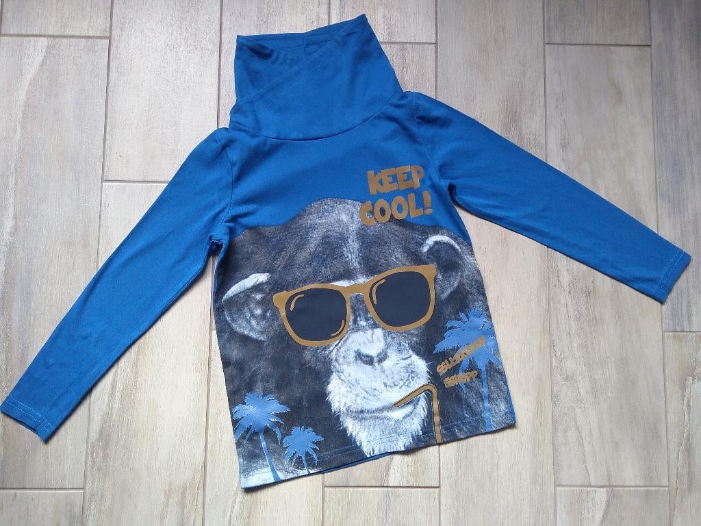 ★ M128 - Longsleeve met kraagje, Kinderen en Baby's, Kinderkleding | Maat 128, Ophalen of Verzenden, Zo goed als nieuw, Shirt of Longsleeve