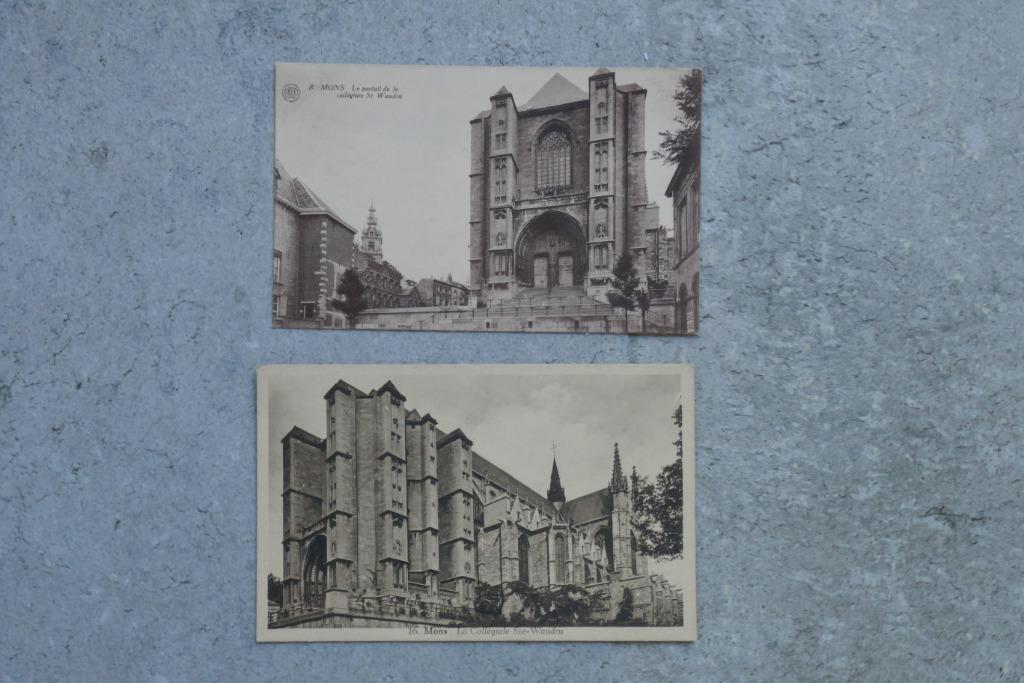 2 oude postkaarten Mons, Ophalen of Verzenden, Gelopen, Henegouwen
