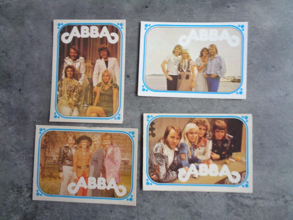 MONTY GUM KAARTEN    ABBA 4X ANNO 1976, Verzenden