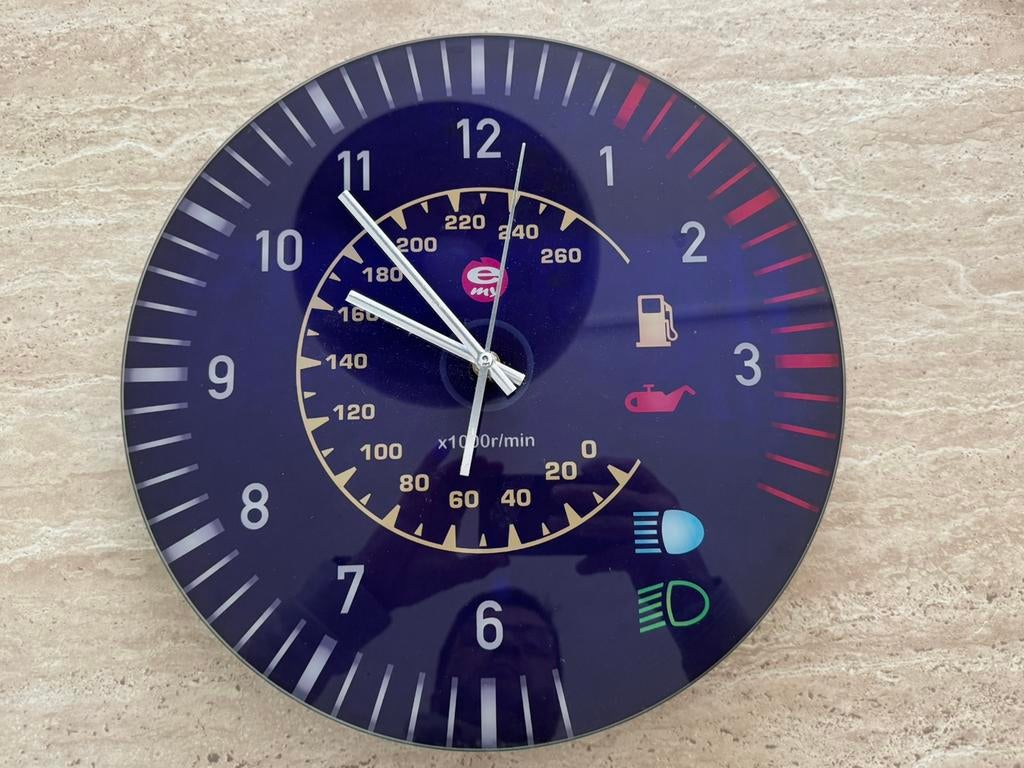 Horloge murale e-My tachymètre automobile, Maison & Meubles, Enlèvement, Comme neuf, Horloge murale
