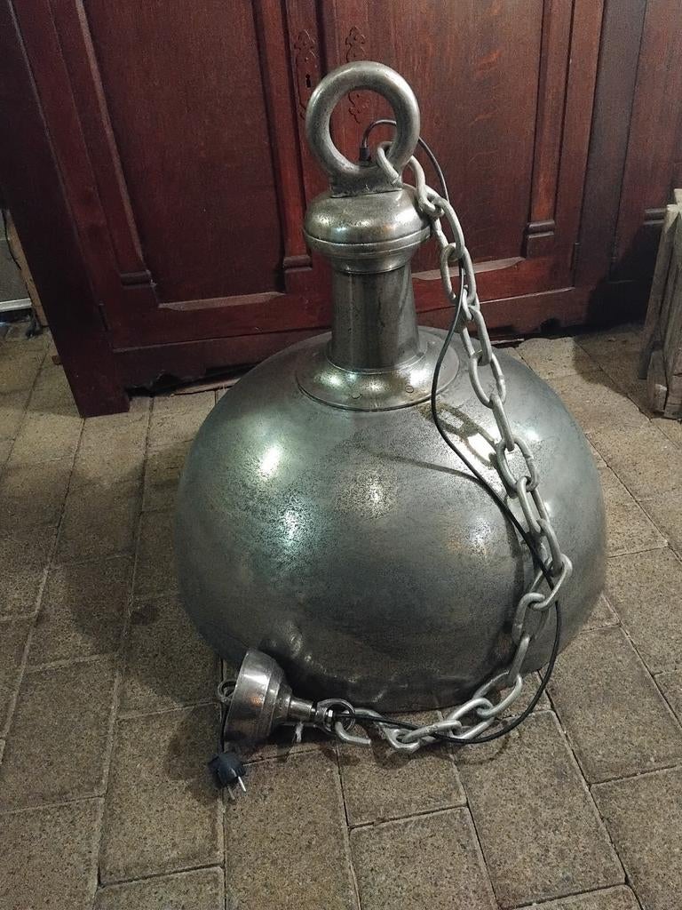 Grote ( 70 cm) metalen hanglamp, Huis en Inrichting, Lampen | Plafondlampen, Zo goed als nieuw, Metaal, Ophalen of Verzenden