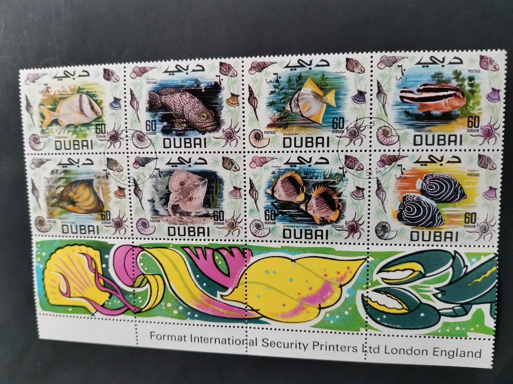 Dubaï 1969 - poissons, Enlèvement ou Envoi, Affranchi, Moyen-Orient