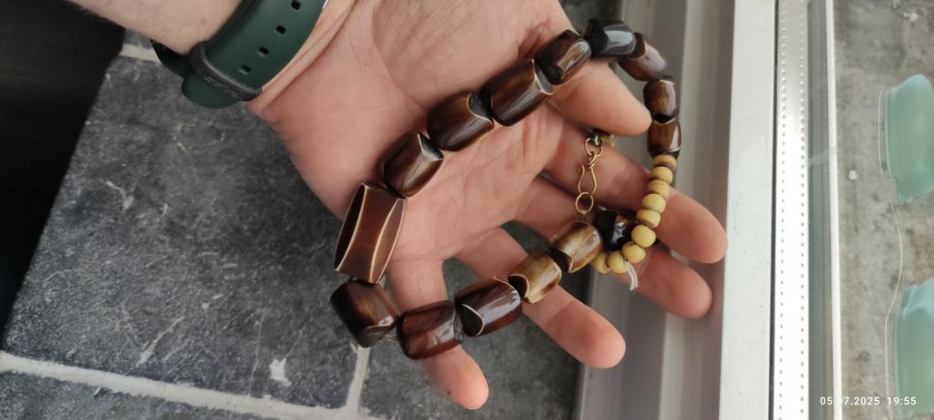 Bakeliet ketting, Ophalen of Verzenden, Zo goed als nieuw, Bruin, Overige materialen
