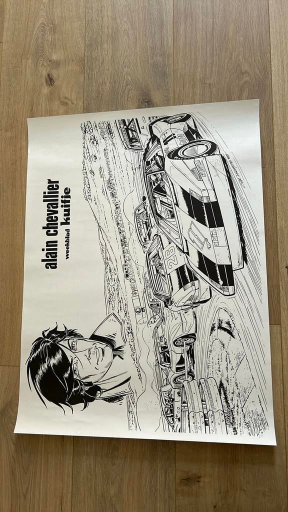 Denayer Alain Chevalier affiche weekblad kuifje jaren 80, Ophalen of Verzenden, Kuifje, Zo goed als nieuw