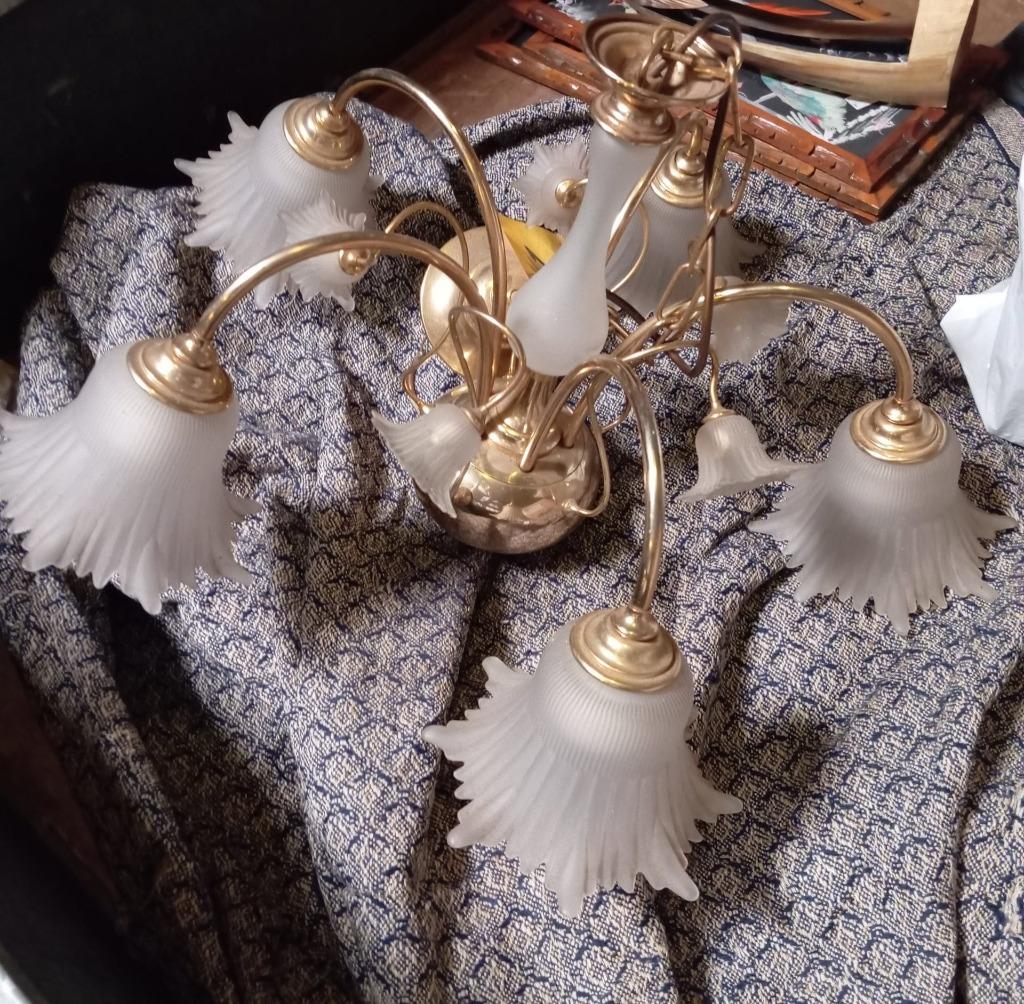 vintage koperen luchter, Enlèvement, Comme neuf