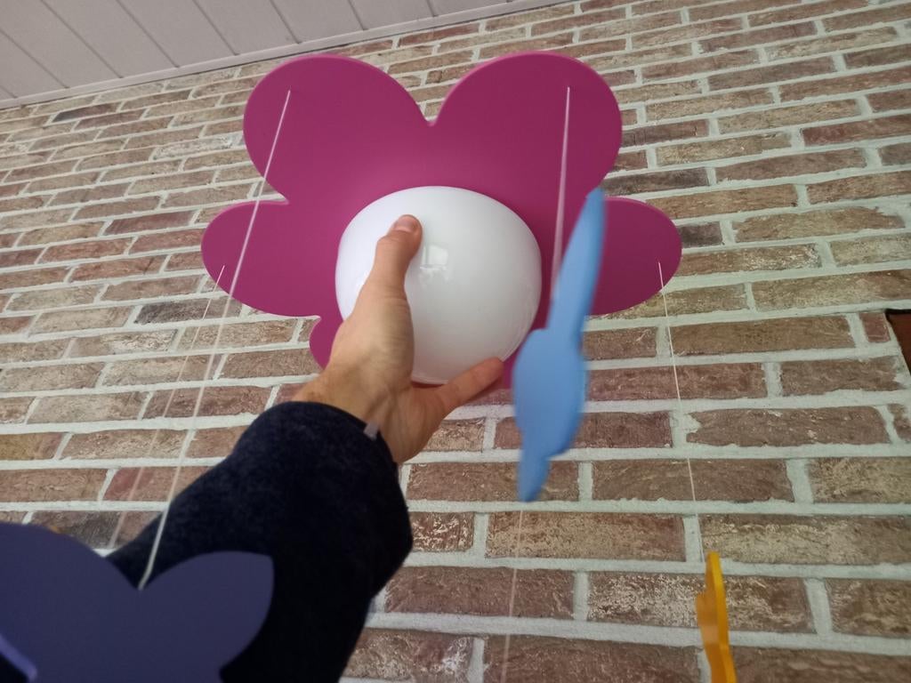 Plafondlamp kinderkamer met bloem en vlinders, Ophalen of Verzenden, Zo goed als nieuw