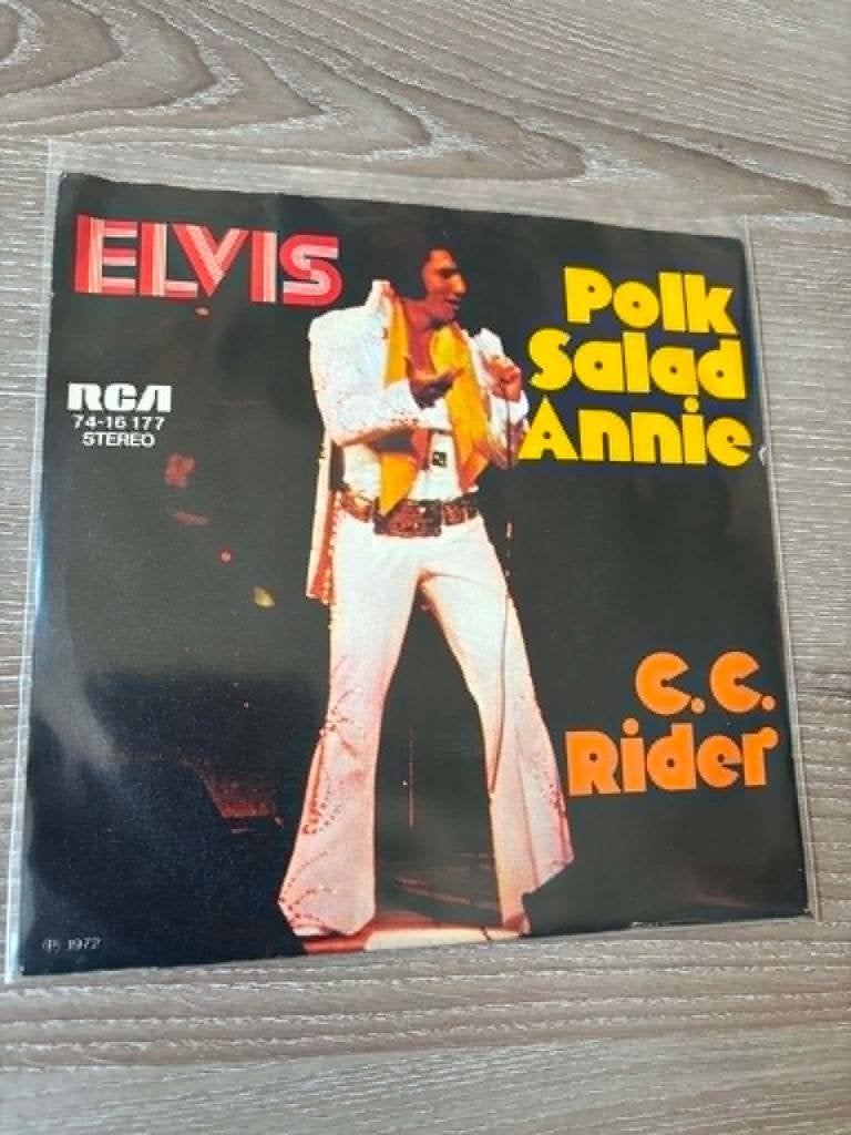 Elvis single, Polk salad Annie/c.c. rider, Duitse persing,, Cd's en Dvd's, Vinyl Singles, 7 inch, Ophalen of Verzenden, Zo goed als nieuw