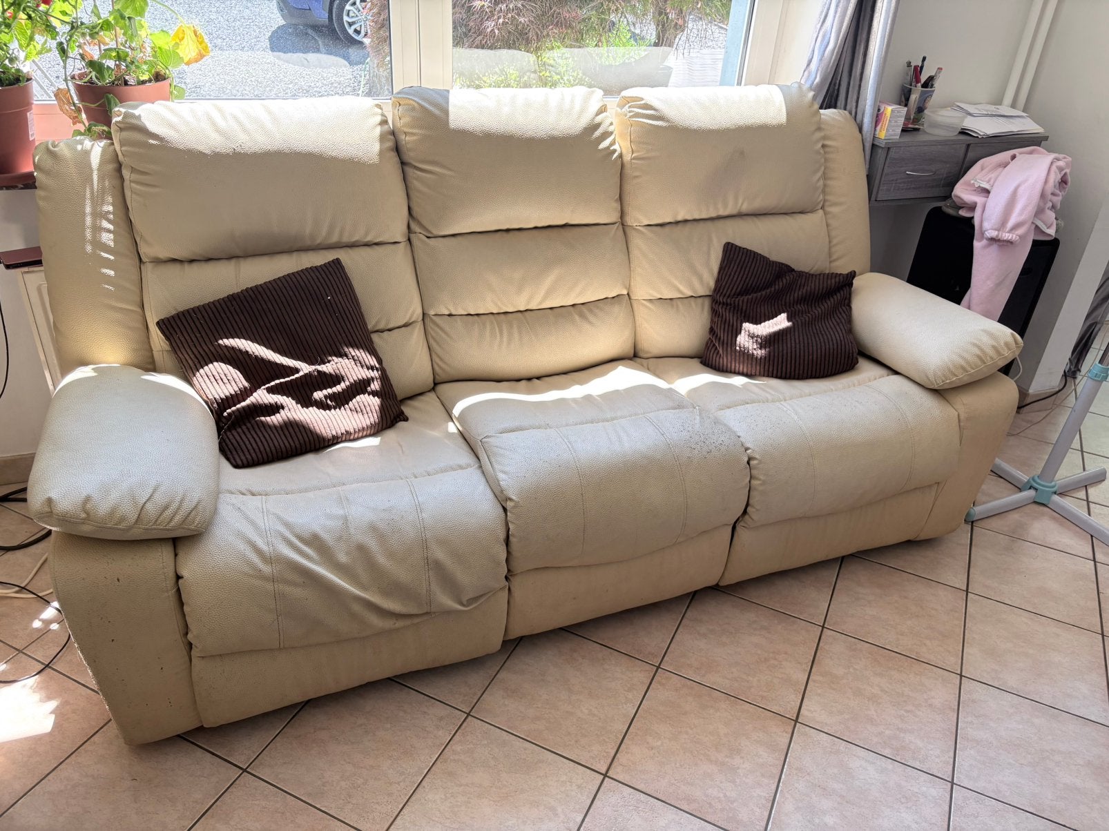 Canapé avec relax, Enlèvement ou Envoi, Utilisé, Cuir