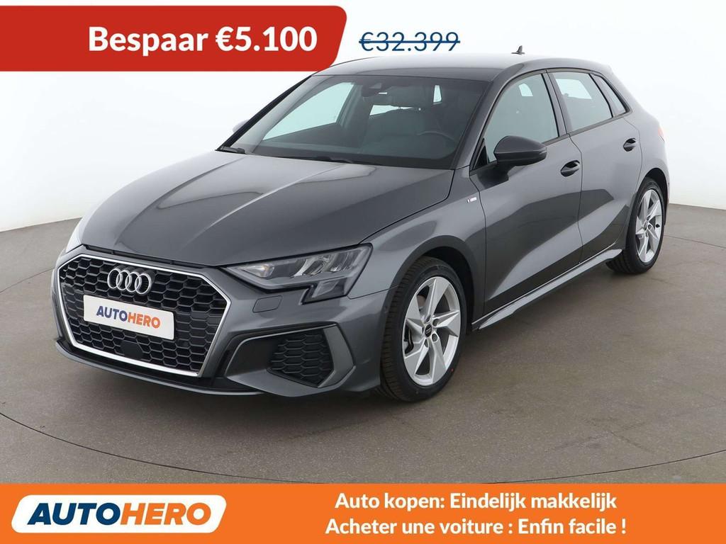 Audi A3 35 TFSI Mild-Hybrid S line (bj 2023, automaat), Auto's, Leder, 150 pk, Zilver of Grijs, 1395 kg