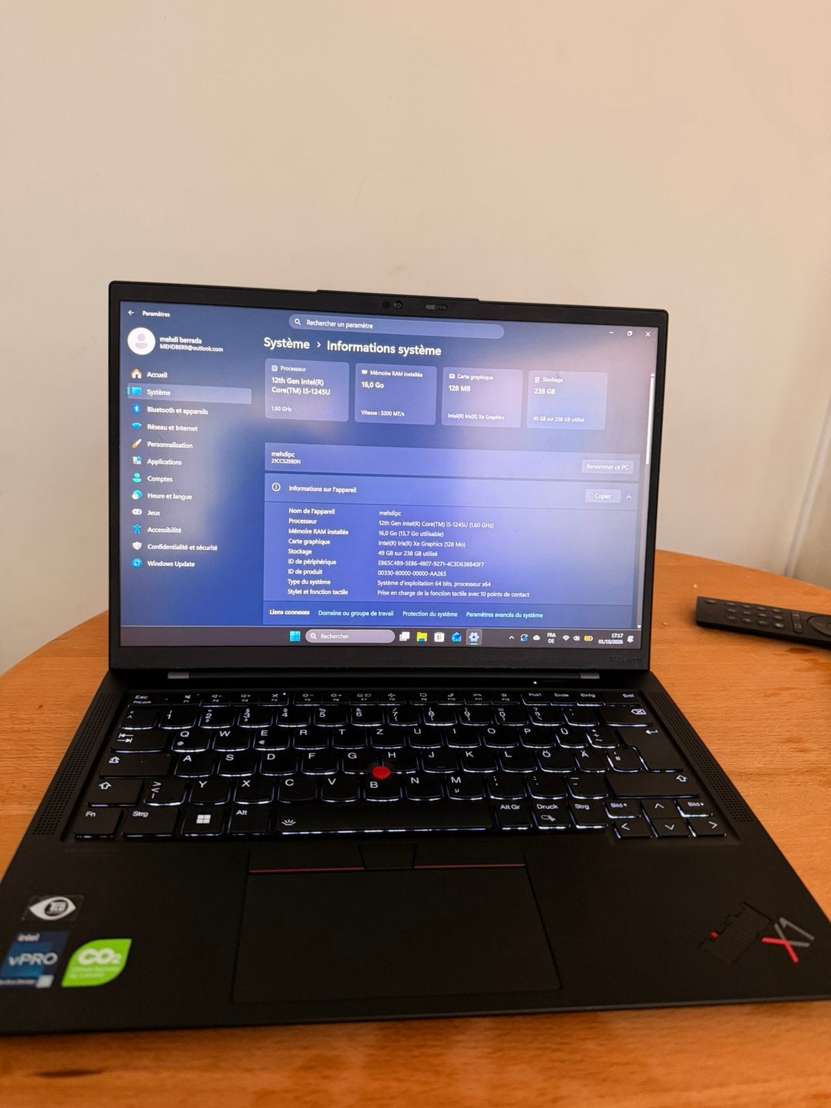ThinkPad x1 12gen, Informatique & Logiciels, Enlèvement, Comme neuf, SSD