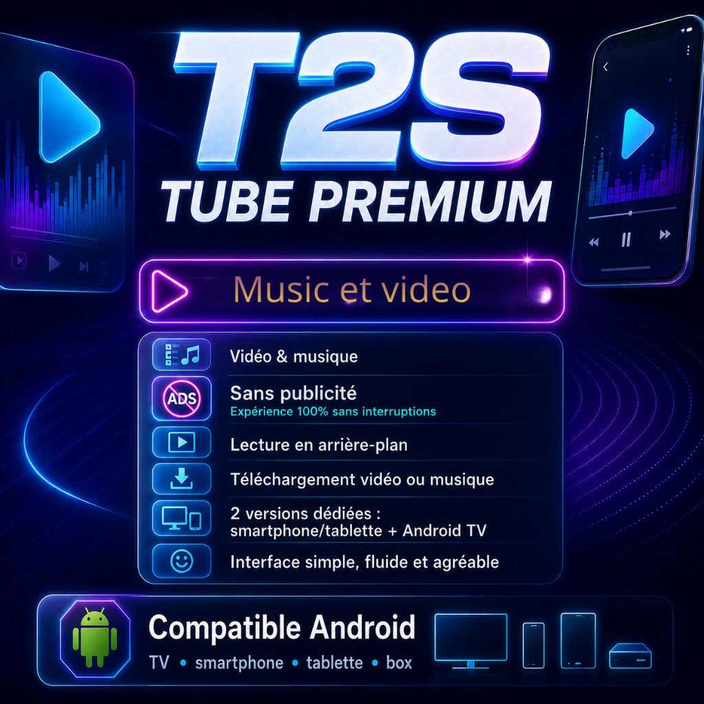 T2S Tube Premium 12mois 4 appareils, TV, Hi-fi & Vidéo, TV, Hi-fi & Vidéo Autre, Comme neuf, Enlèvement ou Envoi