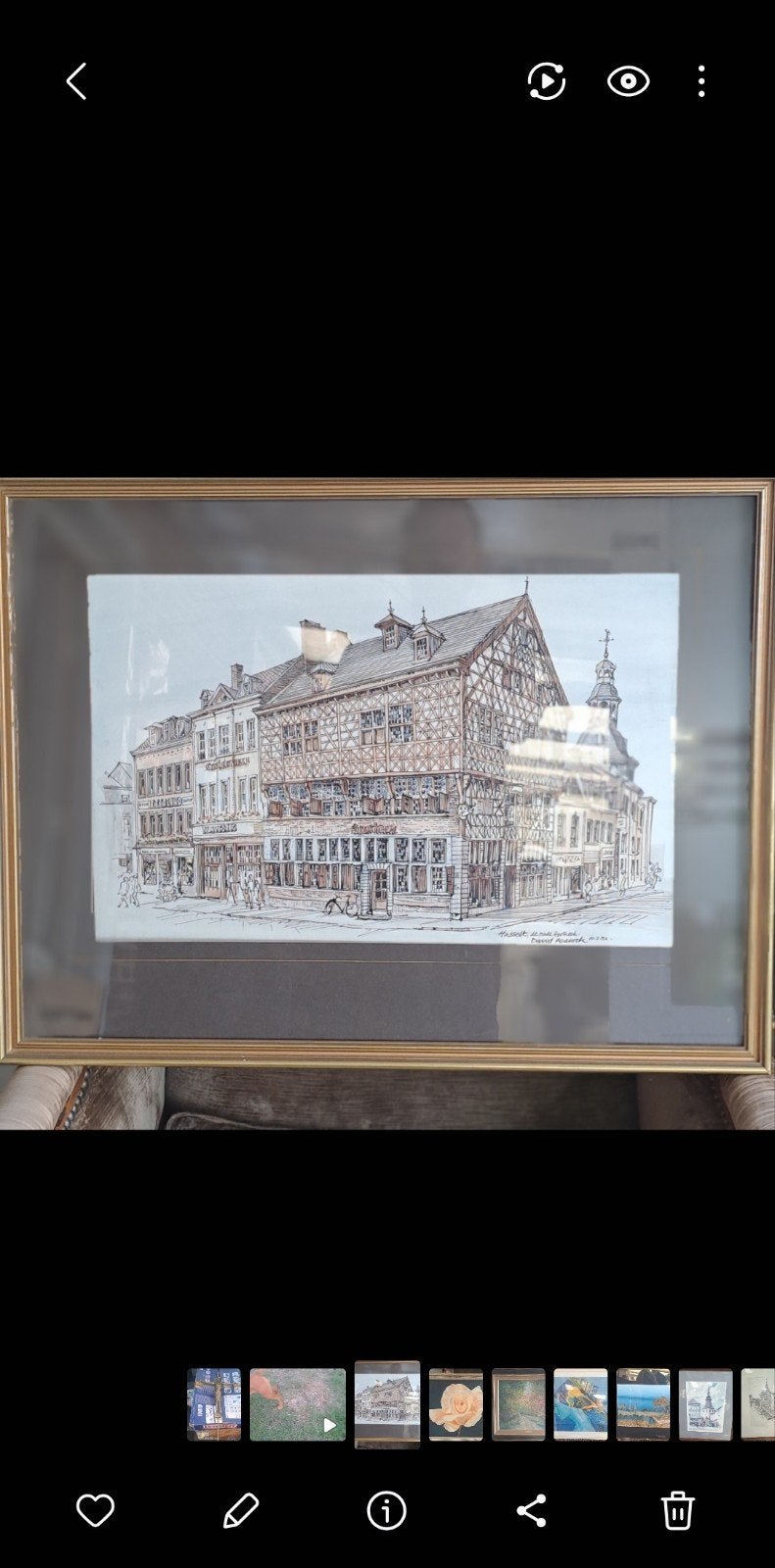 Prachtige Ingelijste Tekening "Hasselt, de oude Apotheek" –, Antiquités & Art, Enlèvement, Dessin, Estampe, Encadré