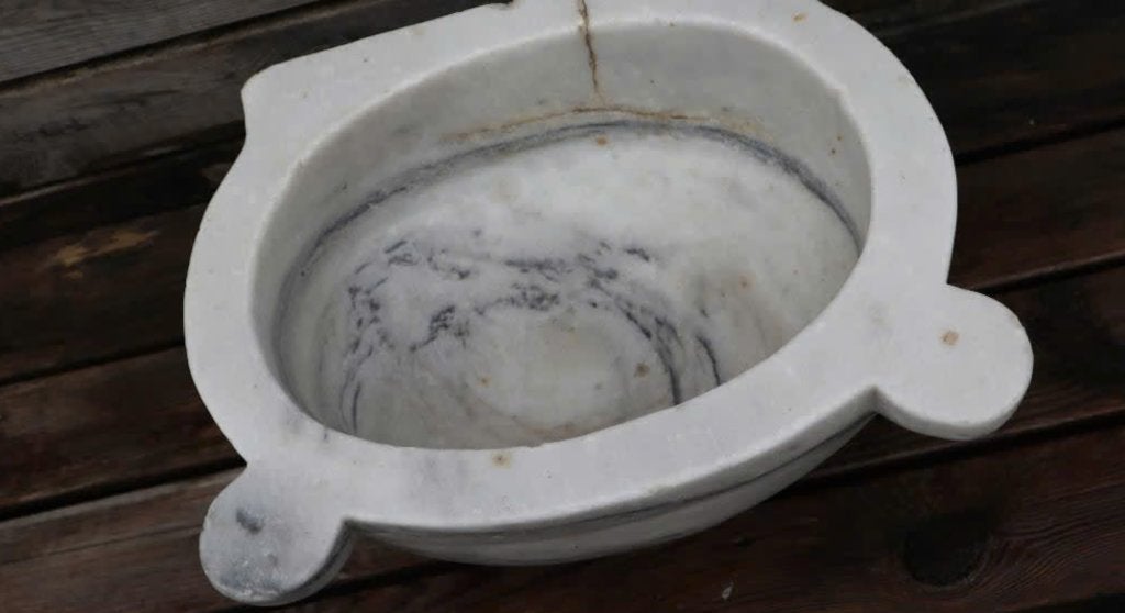 Oude marmeren wastrog / lavabo / gootsteen, Enlèvement, Utilisé, Pierre, Lavabo