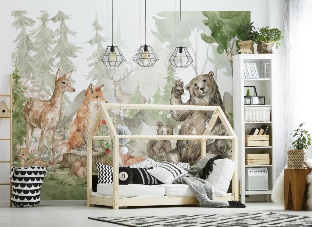 Dierenbos Poster Behang - Walltastic - Gratis Verzending, Enlèvement ou Envoi, Neuf, Décoration murale